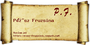 Pósz Fruzsina névjegykártya